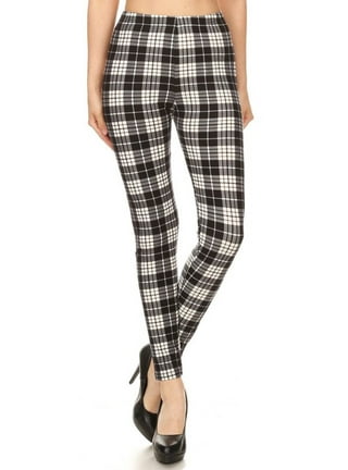 Black Leggings Plaid White