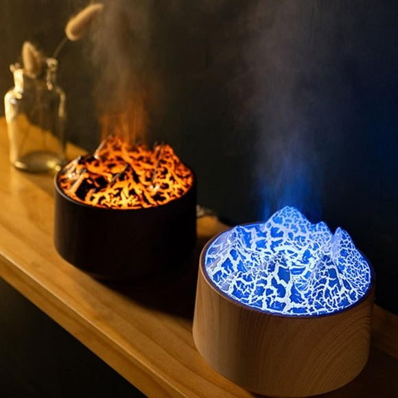 Difusor de Aroma Volcánico: Humificador Control Remotamente con Llamita Colorida