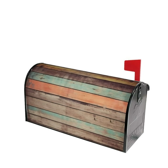 PHELIKA Vintage Old Wooden Texture 01 Magnetic Mailbox Covers Post Letter Box Cover Standard Size 21"H x 18"W