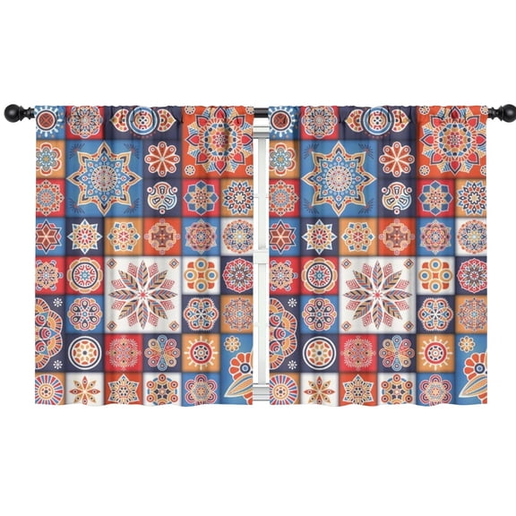 Blackout Kids Curtains,Boho Bohemia Flower Childrens Insulated Curtains Set Of 2,Bedroom Essentials,Toddler Room Decor 42"x54"(106x137cm)