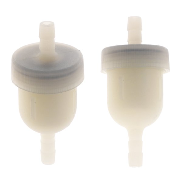 EeaseMX 2 filtros de gasolina en línea para cortacésped de motor pequeño, de plástico, para filtros de aceite universales de motocicleta y bicicleta (blanco)