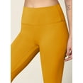 thumbnail image 3 of Made by Johnny Women's Peached Front Seamless Leggings with Inner Pocket Full-Length Yoga Pants XXL MUSTARD, 3 of 6
