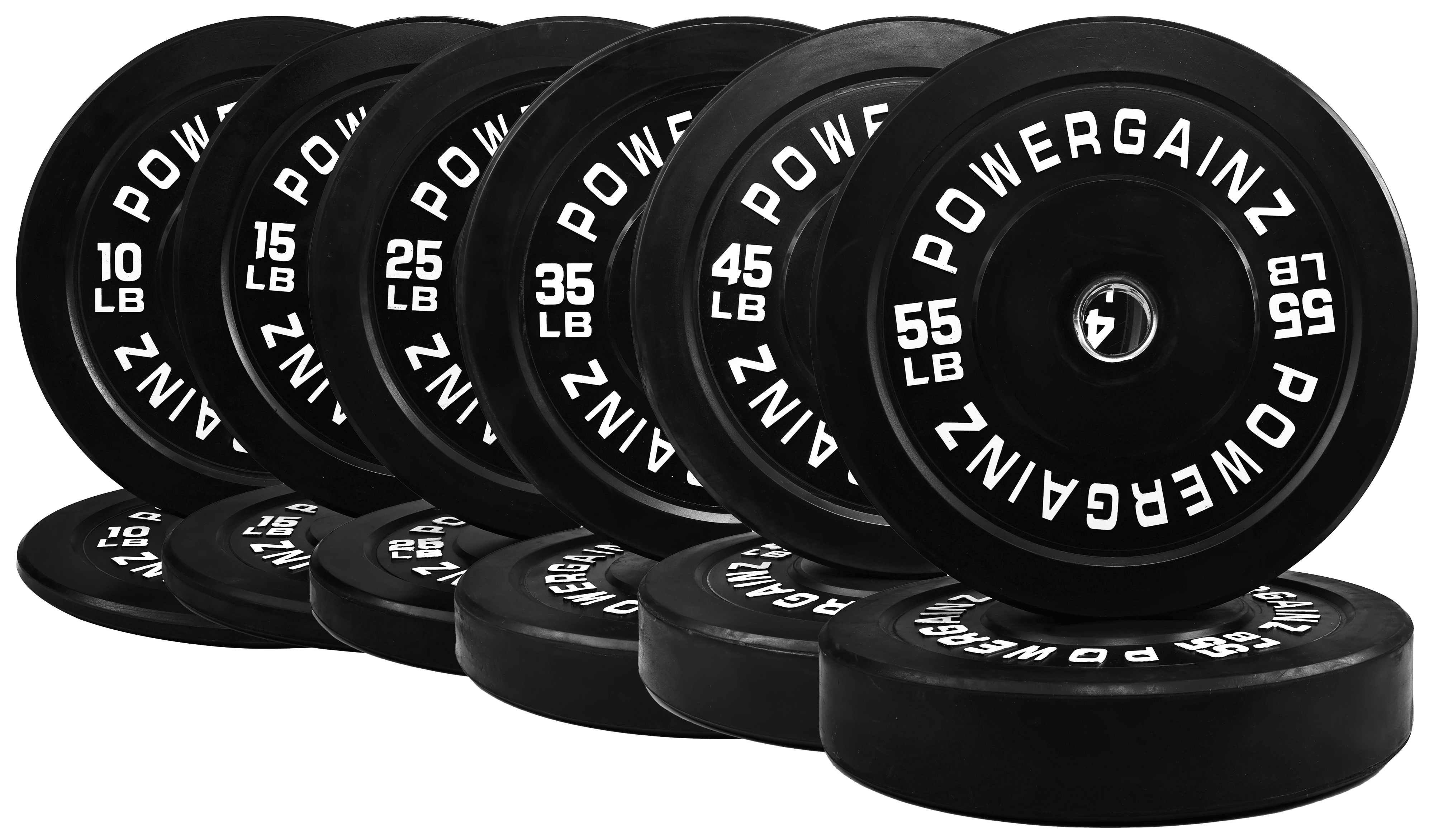 Powergainz Olympic Bumper Plate Weight Plate with Steel Hub, 370 lbs