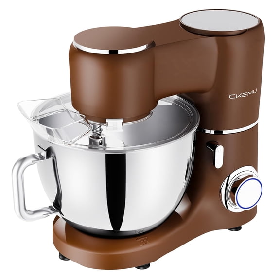 9QT 660W Stand Mixer, 6-Speed Tilt-Head with Stainless Steel Bowl & Dishwasher-Safe Attachments, Brown