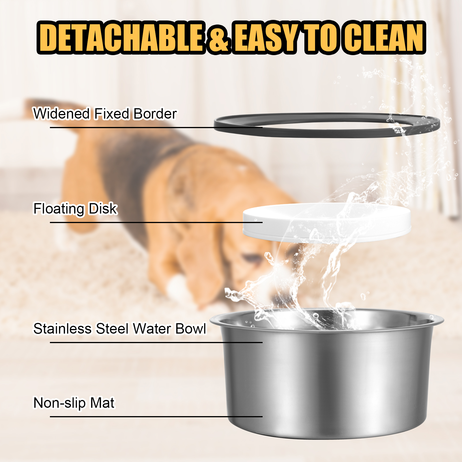 Qweryboo No Spill Stainless Steel Water Bowl photo 2
