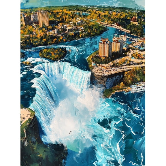 Niagara Falls Landscape Canvas Painting,Suitable for Living Room,Bedroom,Office,Hotel,Bathroom Decoration