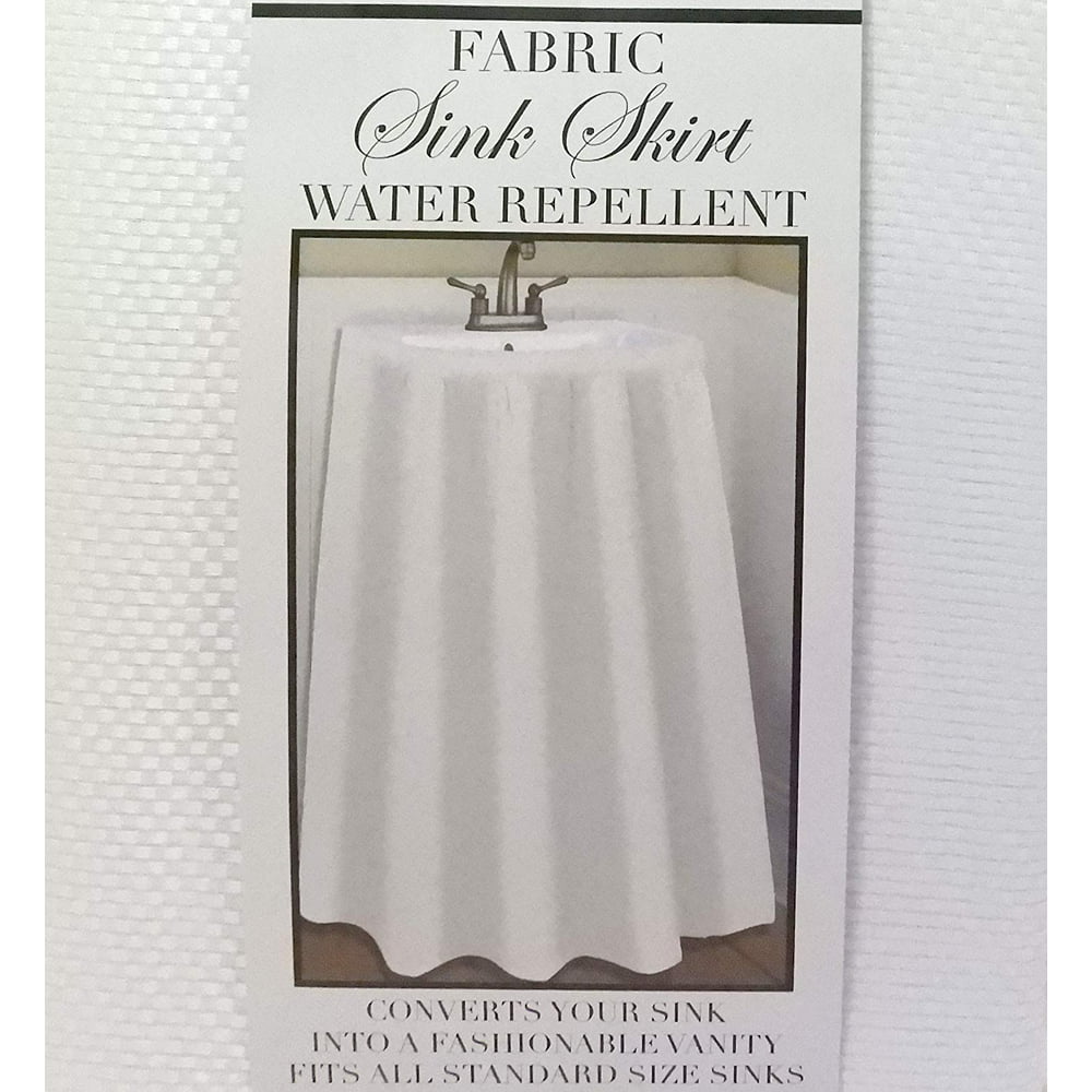 Fabric Sink Skirt, Self Stick, White