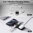 thumbnail image 4 of KU XIU X55 Fast Wireless Charger, Magnetic Foldable 3 in 1 Charging Station for iPhone 16/15/14/13/12/Pro/Plus/Pro Max, 5W Portable Charger for Apple Watch9/8/7/6/5/4/3/SE, for Airpods3/2/Pro-Black, 4 of 5