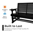 thumbnail image 3 of Innovaze Wooden Glider Bench with Cup Holders for 3-Person, 800 lbs Capacity, All-Weather Resistant for Outdoor Patio Porch Garden, Black, 3 of 5