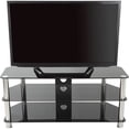 thumbnail image 3 of SDC1000CM-A TV Stand with Cable Management for up to 50", Black Glass and Chrome Legs., 3 of 7