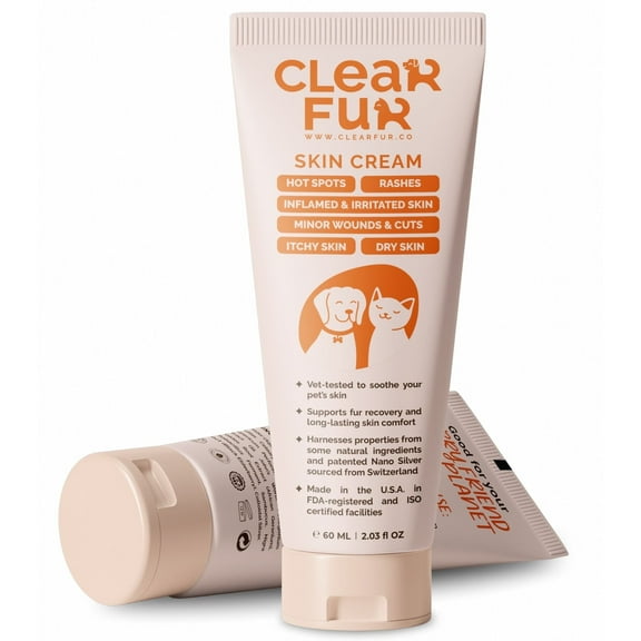 ClearFur Hot Spot & Itch Relief Skin Cream for Dogs & Cats - Fast & Lasting Relief - Natural Ingredients - Safe & Non-Toxic(2oz)