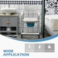thumbnail image 5 of Hyxoo  3-in-1 Shower Commode Wheelchair, Transport Beside Commode Chair, Waterproof Rolling Over Toilet Chair 330 lbs. Weight Capacity with Padded Seat, Gray, 5 of 9