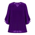 thumbnail image 6 of Sparkly Tops for Women, Dressy Soft Ruffle 3/4 Sleeve Blouses, Glitte Evening Shirts, 6 of 8
