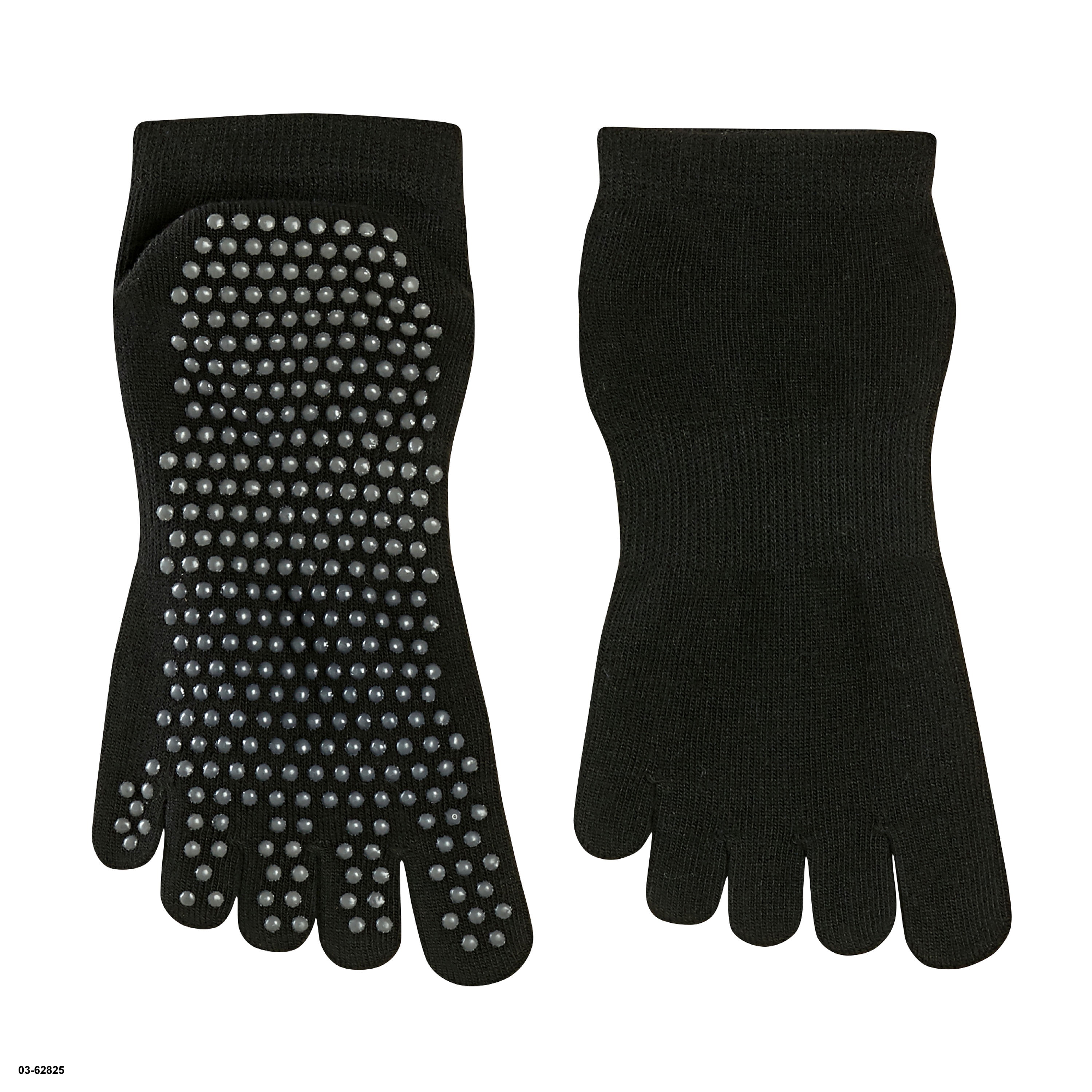 Evolve by Gaiam Grippy Yoga Socks, 2 Pack, Black/Grey 