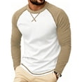 thumbnail image 2 of Men's Long Sleeve Raglan T-Shirt Cotton Blend Pullover Top | Crewneck Solid Athletic Fit Quick Dry Activewear for Casual Daily Gym Workout Running Sports Layering Style | Zenithor,White 3XL, 2 of 8