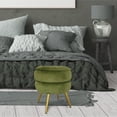 thumbnail image 2 of Top Sun USA Round Shape Velvet Metal Leg Foot Stool Ottoman Green, 2 of 5