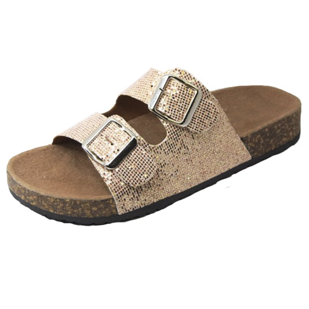 women's casual buckle straps sandals flip flop platform footbed sandals