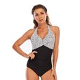 thumbnail image 1 of One Piece Bathing Suit for Women Training Athletic Swimwear Tummy Control Halter Swimsuit, 1 of 2