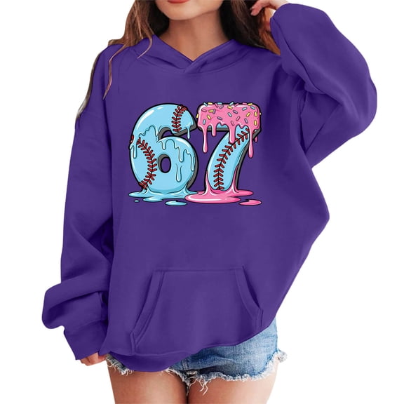 CAIXIA Boys Hoodies Size 8 6 7 Meme 67 Sweatshirt 3xl Long Sleeve Tops Pullover for Teens Athletic Thermal Fuzzy Hooded 2026,Dark Purple