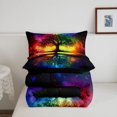 thumbnail image 5 of Homewish Watercolor Tree Of Life Twin Comforter Sets,Stars Galaxy Printed Bedding Set,Multicolor,Black Reversible,2-Piece,1 Comforter and 1 Pillowcase, 5 of 7