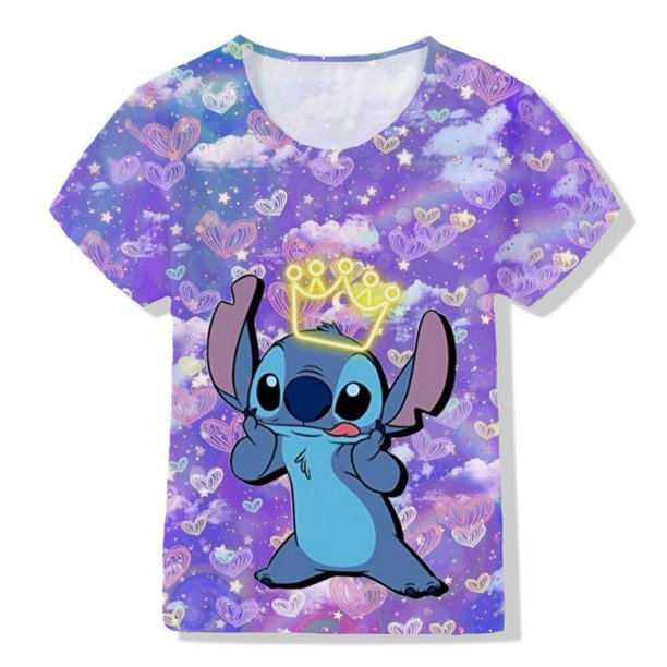 Camiseta de punto para niñas, camiseta de manga corta con estampado de dibujos animados para bebés y niños pequeños, camiseta de Disney informal para niños 130 zhangmengya CONDUJO
