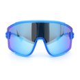 thumbnail image 5 of Color Mirror Child Size Boys Shield Rimless Sport Plastic Sunglasses Blue - Blue Mirror, 5 of 8