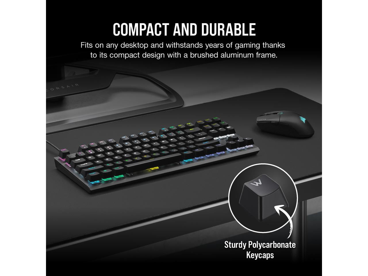 Open Box Corsair K60 PRO TKL Wired Optical-Mechanical OPX Linear Switch Gaming Keyboard with 8000Hz Polling Rate - Black