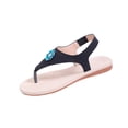 thumbnail image 4 of Xucatan Women's Rhinestone Thong Sandals, Crystal Flower Toe Post Footwear, Adjustable Slingback Flat Heels, Plus Size Casual Beach Shoes Gift, 4 of 9