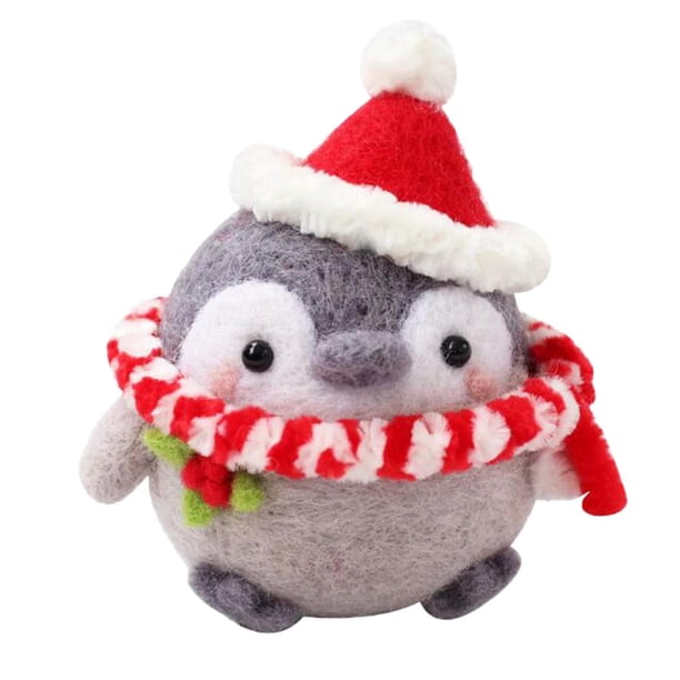kit de fieltro con aguja de pingüino con instrucciones en inglés y vídeos, alfombrilla de espuma de lana pura, 4 agujas para principiantes, artes y manualidades, decoraciones Estilo 2 Hugo kits de fieltro de aguja para adultos