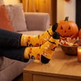 thumbnail image 6 of Halloween Socks, Spooky Crew Socks, Pumpkin Socks, Fall Themed Socks, Cute Halloween Gifts, Autumn Novelty Socks, Unisex Holiday Socks, Orange Black Patterned Socks, 6 of 7