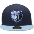 thumbnail image 2 of Men's New Era Navy/Light Blue Memphis Grizzlies Official Team Color 2Tone 59FIFTY Fitted Hat, 2 of 6