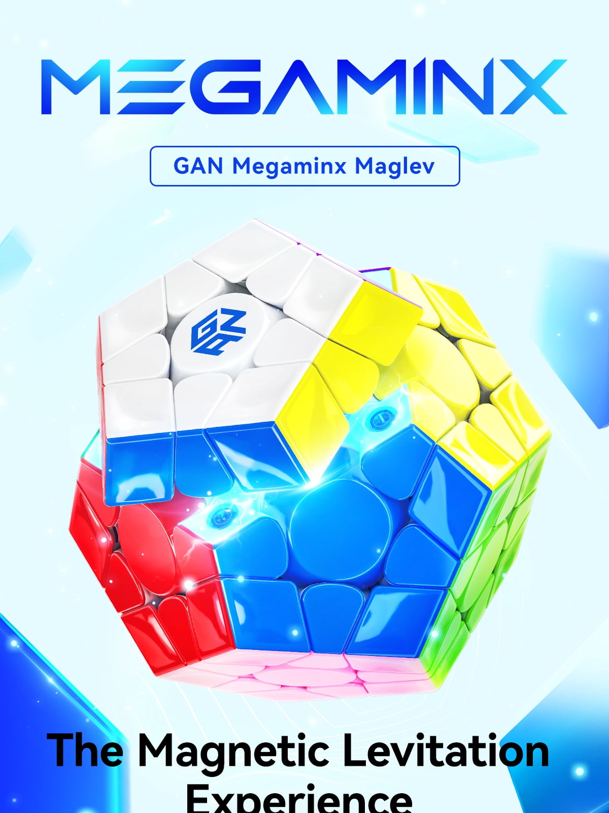 Zcube GAN Megaminx V2 Maglev UV Coated Grey Magic Cube Puzzle Adults Gift