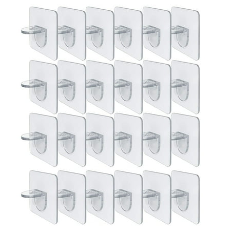 

24PCS Punch Free Shelf Support - Adhesive Shelves Clips for Kitchen Cabinet Closet Brackets Clapboard Layer