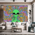 thumbnail image 3 of Tapiz para colgar en la pared, diseño psicodélico de alienígena, 150 x 130 cm, 3 of 3