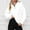 White, variant on HOMBOM Sweatshirt For Women Zipper,Half Zip Long Sleeve Hoodless Solid Mock Neck Green Pullover Tops