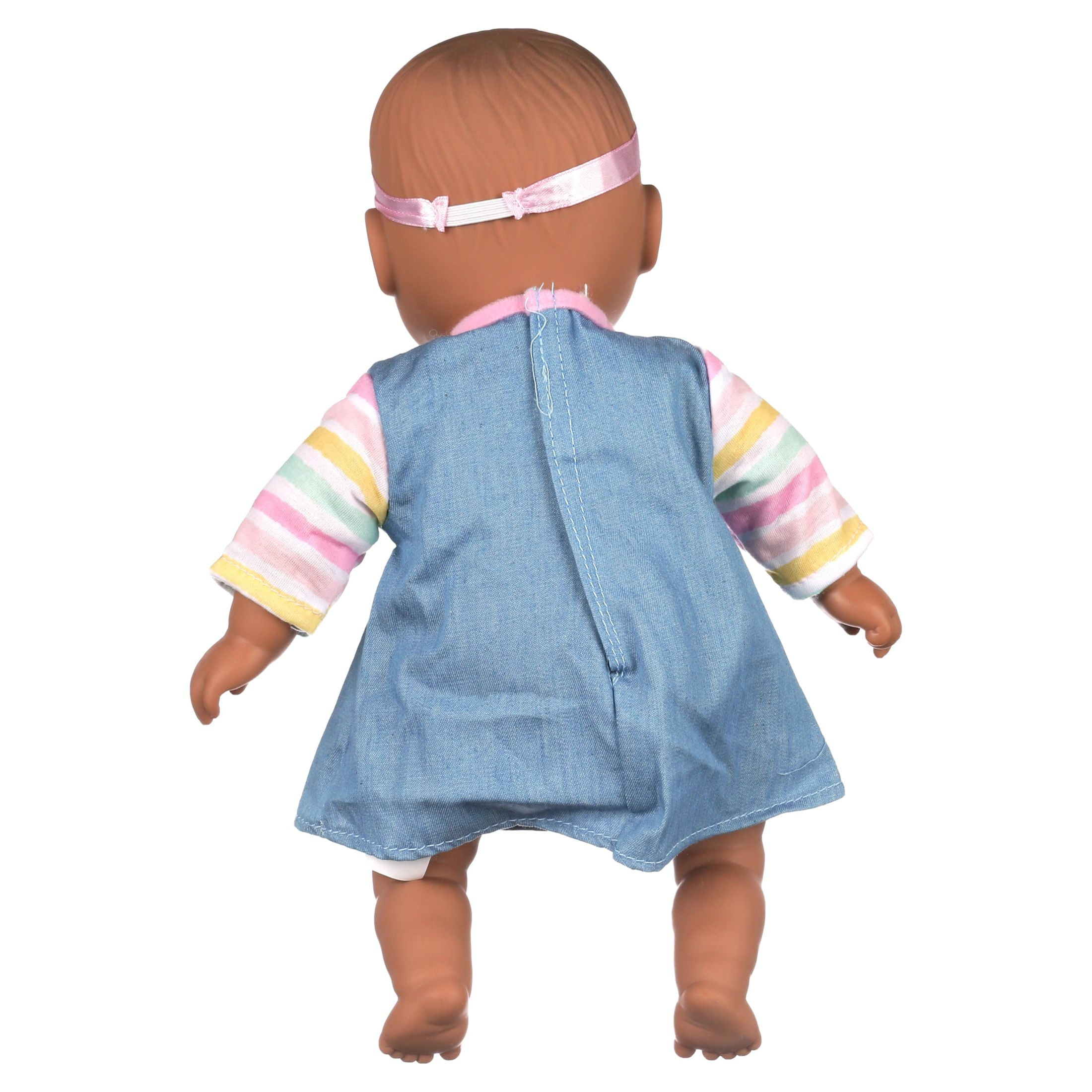 My Sweet Love Snuggle and Feed Time 12.5" Baby Doll, Dark Skin Tone, Blue Outfit