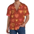 thumbnail image 3 of Easygdp Flower Hearts Men's Casual Short-sleeved Shirt with Pocket and Button Suitable for Beach Vacation Leisure - Small, 3 of 7