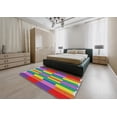 thumbnail image 4 of Ahgly Company Indoor Rectangle Patterned Pink Violet Pink Abstract Area Rugs, 2' x 3', 4 of 6