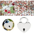thumbnail image 4 of 3Pcs Padlock with Key, Metal Heart Shaped Vintage Lock Pick Antique Storage Box Lock Metal Valentine's Gift Small Love Locks for Bridge Locker Diary Book Suitcase Decoration, Bronze, 4 of 6