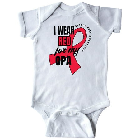 

Inktastic Sickle Cell Awareness I Wear Red For My Opa Gift Baby Boy or Baby Girl Bodysuit