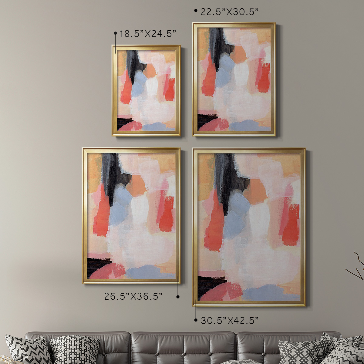 Aerial Scarlet II Premium Framed Print, in Gold, Black, or Silver - Ready to Hang