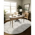 thumbnail image 7 of Unique Loom Trellis Frieze Collection Area Rug - Geometric (3' x 5' Oval Ivory/Gray), 7 of 7