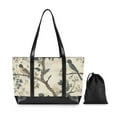 thumbnail image 7 of FORMRS Canvas Laptop Tote Bag for Women with 15.6" Computer Compartments Shoulder Handbag, Beige Birds, 7 of 7