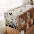 thumbnail image 6 of Table Runners 48 Inches Long Dress Scarves, Spring Botanical Farmhouse Kitchen/Dining Table Runner, Short Coffee Tablerunners, Black Eucalyptus Butterfly Rustic 13x48 Inch, 6 of 9