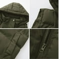 thumbnail image 3 of Women’s Long Cotton Puffer Vest, Quilted Sleeveless Winter Warm Jacket with Hood & Button Closure, Fashion Waistcoat, 3 of 5