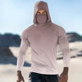 thumbnail image 2 of Dagegui Men's Pullover Sun Hoodie with Built-In Face Mask Rash Guard UPF Long Sleeve Cooling UV Protection Fishing Shirt Summer Tops Wine L, 2 of 5