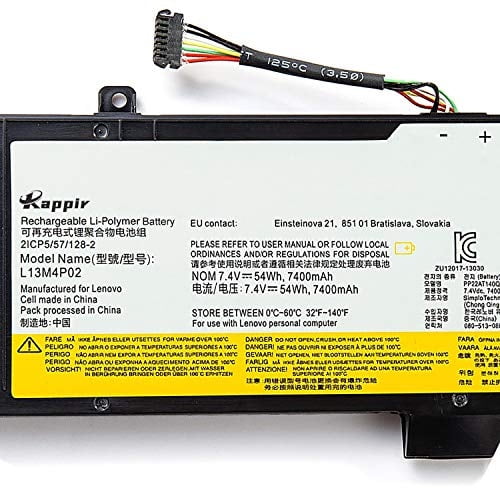 BATERÍA BOWEIRUI L13M4P02 L13N4P01 Reemplazo para Laptop Lenovo Erazer Y50 Y50-70 Y50-80 Y50P Y50P-70 Y70 Y70-70 7.4V 54Wh