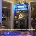 thumbnail image 3 of 1.7 M Estante de Vino no Empotrado para Piso,Clóset no Empotrado para Barra de Vino,Rack de Vinos,Rack para Botellas de Vino,con 5 Estantes para Copas de Vino y luz LED(Negro), 3 of 7