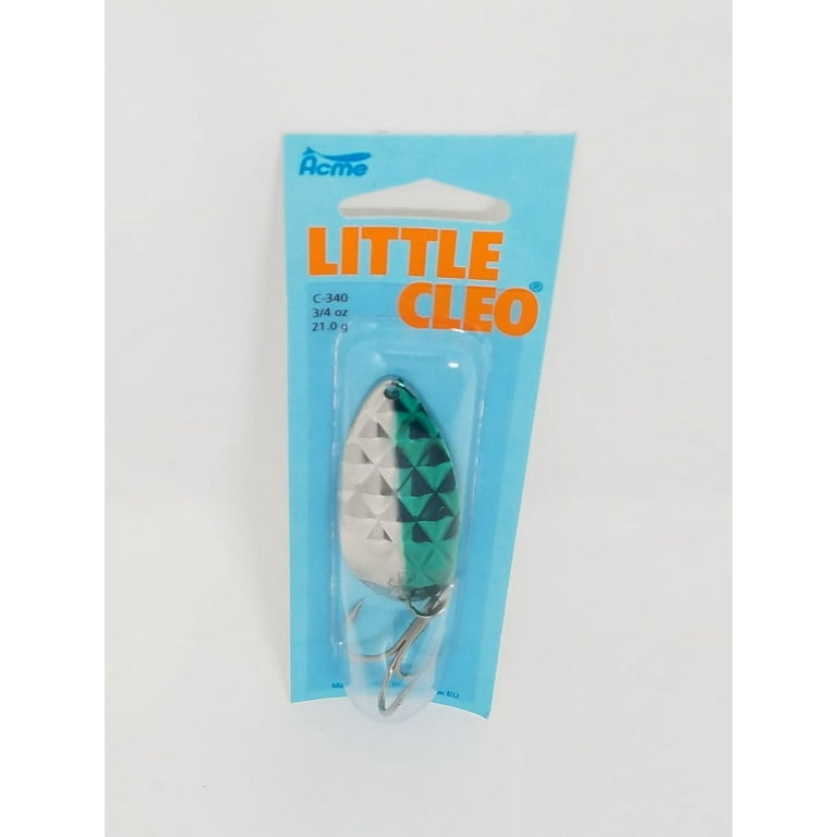 Acme Tackle Little Cleo Fishing Lure Spoon Hammered Nickel Green 3/4 oz.