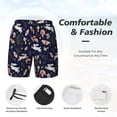 thumbnail image 5 of Lsque Mens Swim Trunks Retro Rabbit Flower Pattern - Bathing Suit Compression Liner - Beach Swim Shorts Swimwear - (S-3XL) - Stretch Quick Dry -3X-Large, 5 of 9